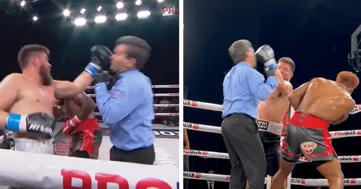 'Sorry!' Bokser slaat scheids op zijn bek en gaat knock-out (video)