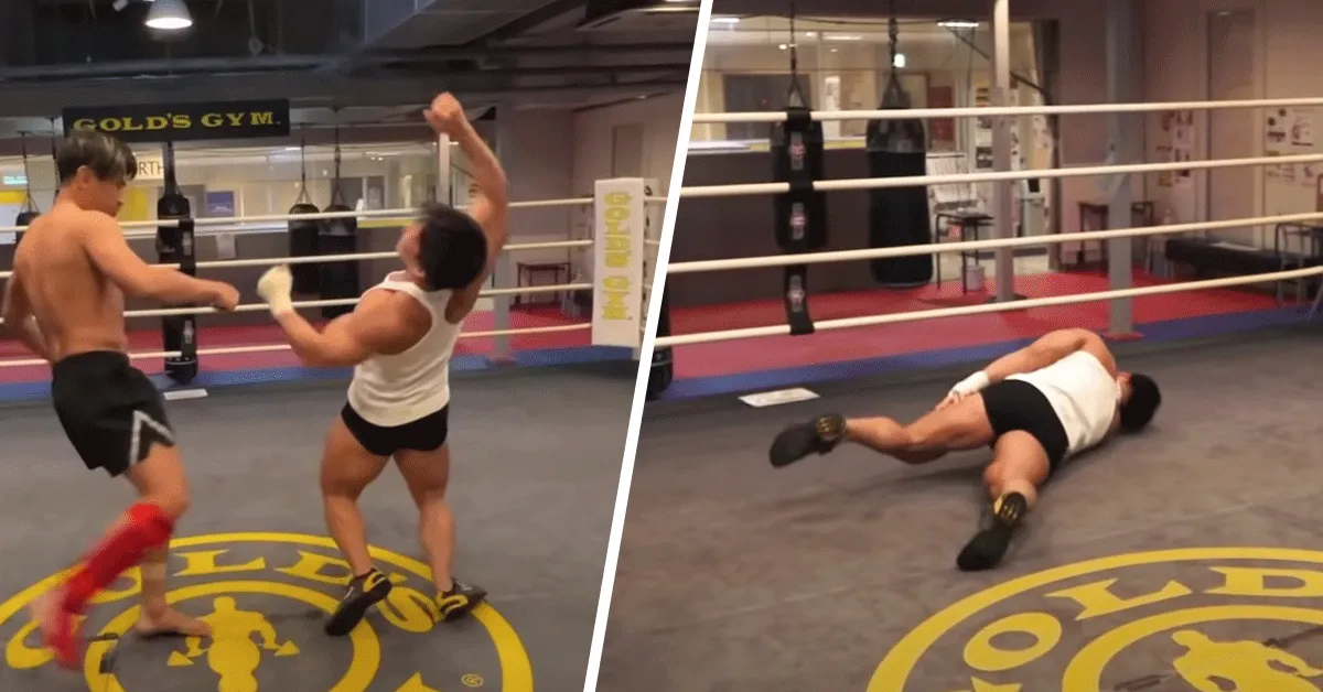 Bodybuilder aan puin getrapt door kickbokser: 'Incasseren ho maar' (video)
