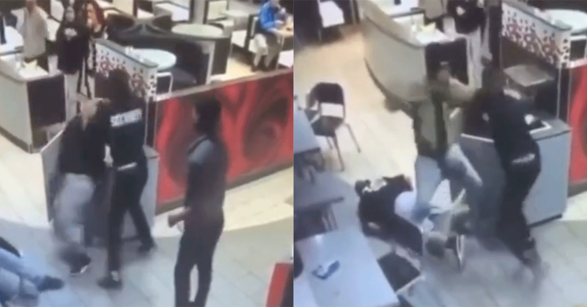 Pak slaag in de McDonalds! Security man kan boksen (video)