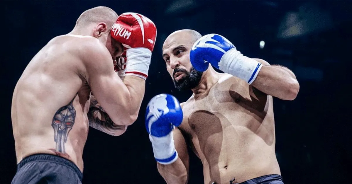 Mo Elawil in actie tijdens UAE Warriors 32 in Abu Dhabi