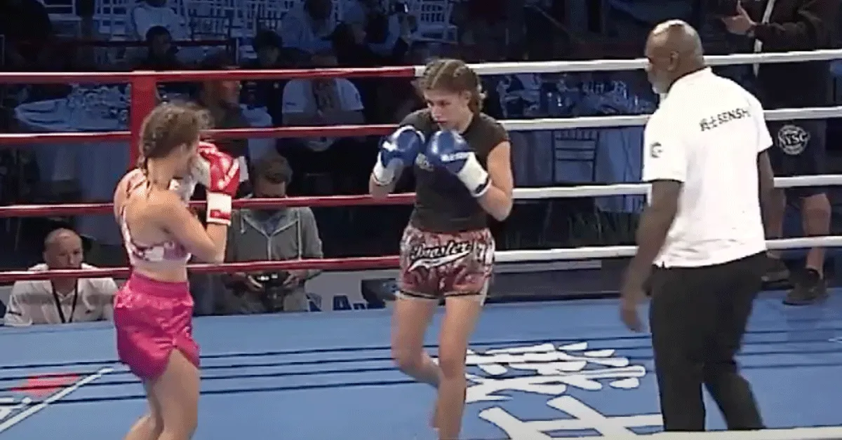 K-1 legende Peter Aerts dochter Montana wint kickboks titelgevecht (video)