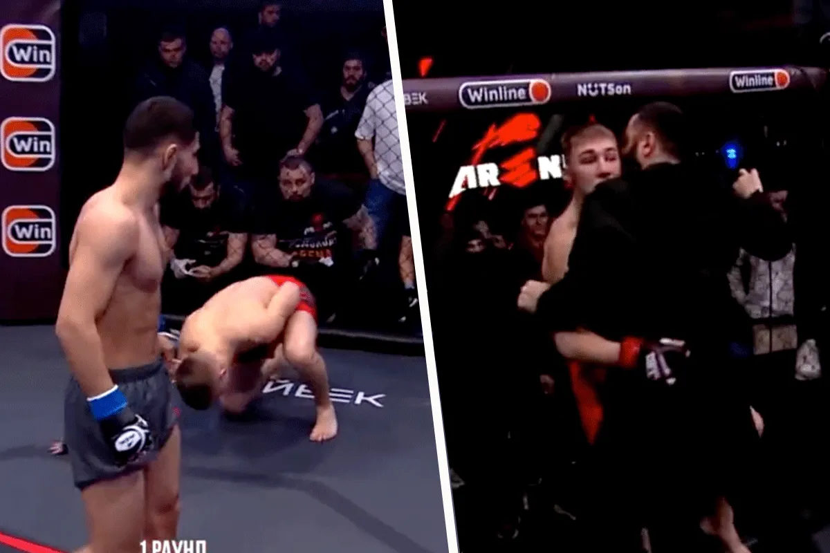 KO gemepte vechter ramt lefgozer op zijn bakkes (video)