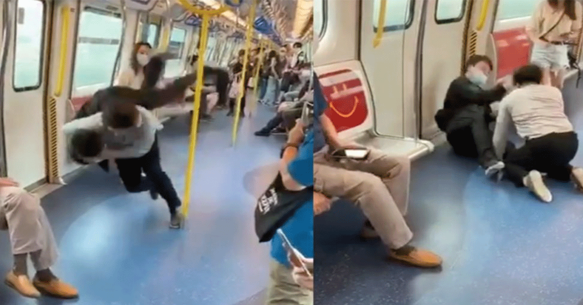 Pak slaag bij gevecht in Metro: 'Draag je mondkapje' (video)