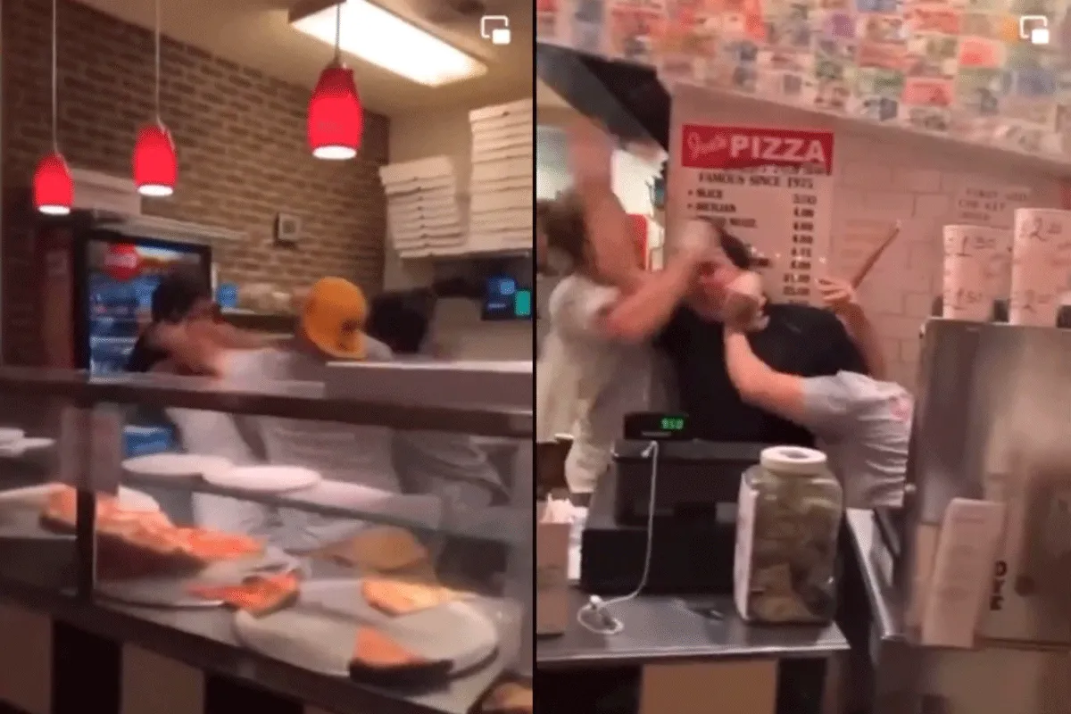 Pak slaag door koude Pizza! 'Daar gaat je bestelling' (video)