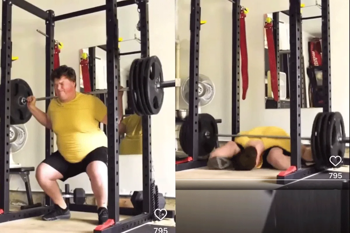 ENG! Powerlifter Klapt DUBBEL bij recordpoging (video)