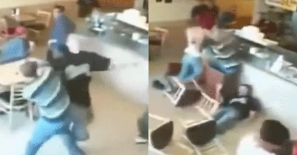 Massaal Resto-gevecht! 'Net als in de film' (video)