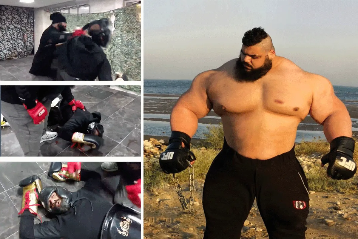 Beton bokszak! Iraanse HULK klaar voor gevecht met engste man