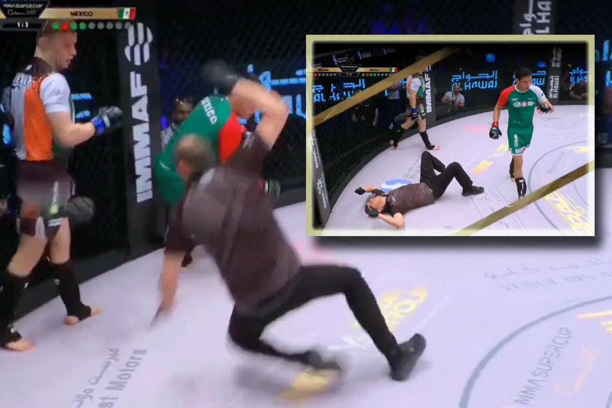 'Donders!' Scheids vangt klappen bij MMA-wedstrijd (video)