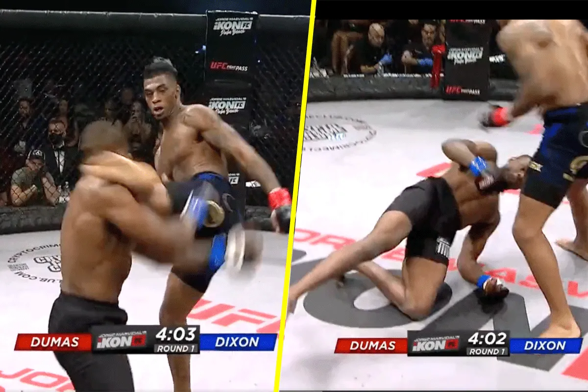 Vernietigende Head Kick 'KO' tijdens MMA wedstrijd in Florida