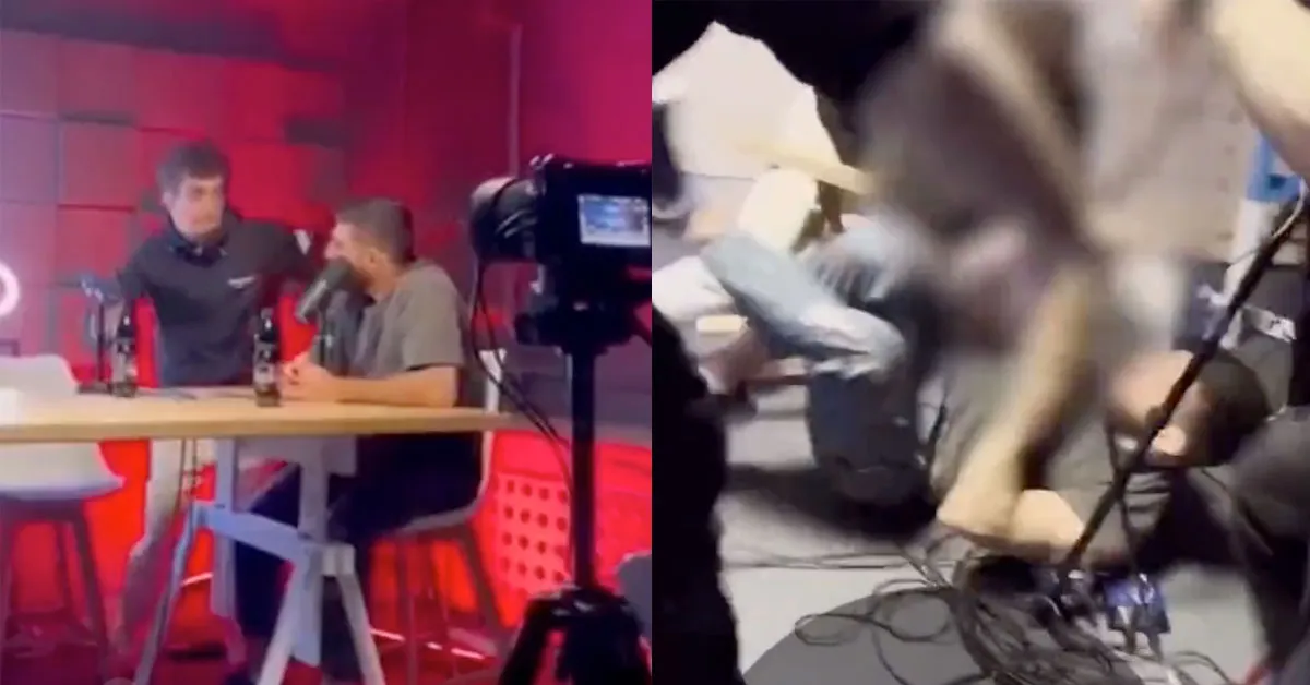 MMA-vechter richt pistool op rivaal tijdens live podcast! 'op je knieën' (video)