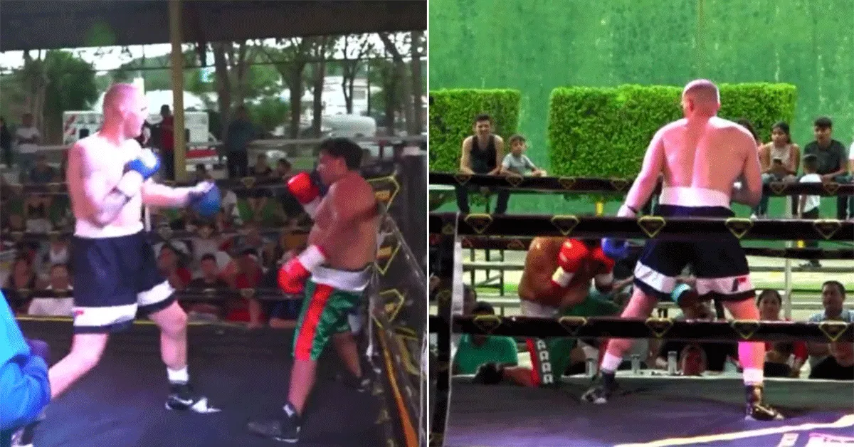 'Smerig!' Boksreus slaat onderdeurtje knock-out (video)