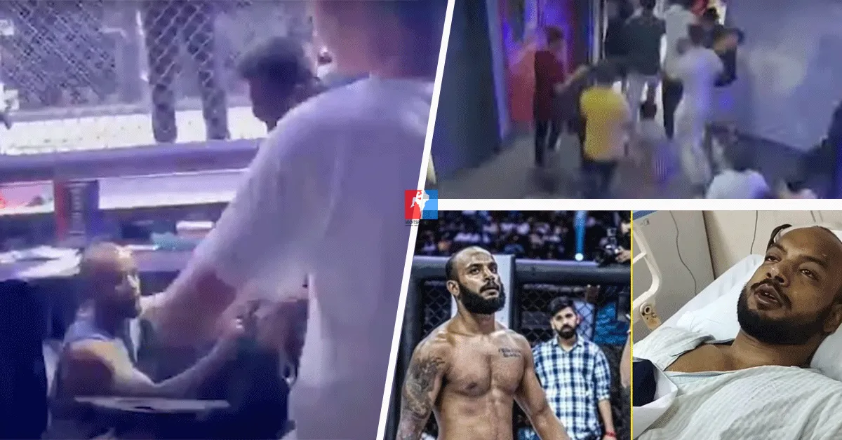 Heftig! Fans slaan vechter in elkaar: Rivaal doet doodleuk mee (video)