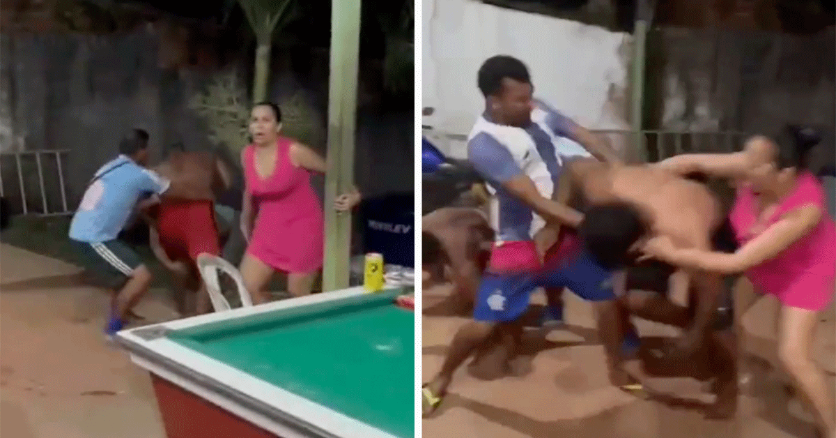 Stevige knokpartij MMA-stijl in Pool hal! 'Chill out bro's' (video)