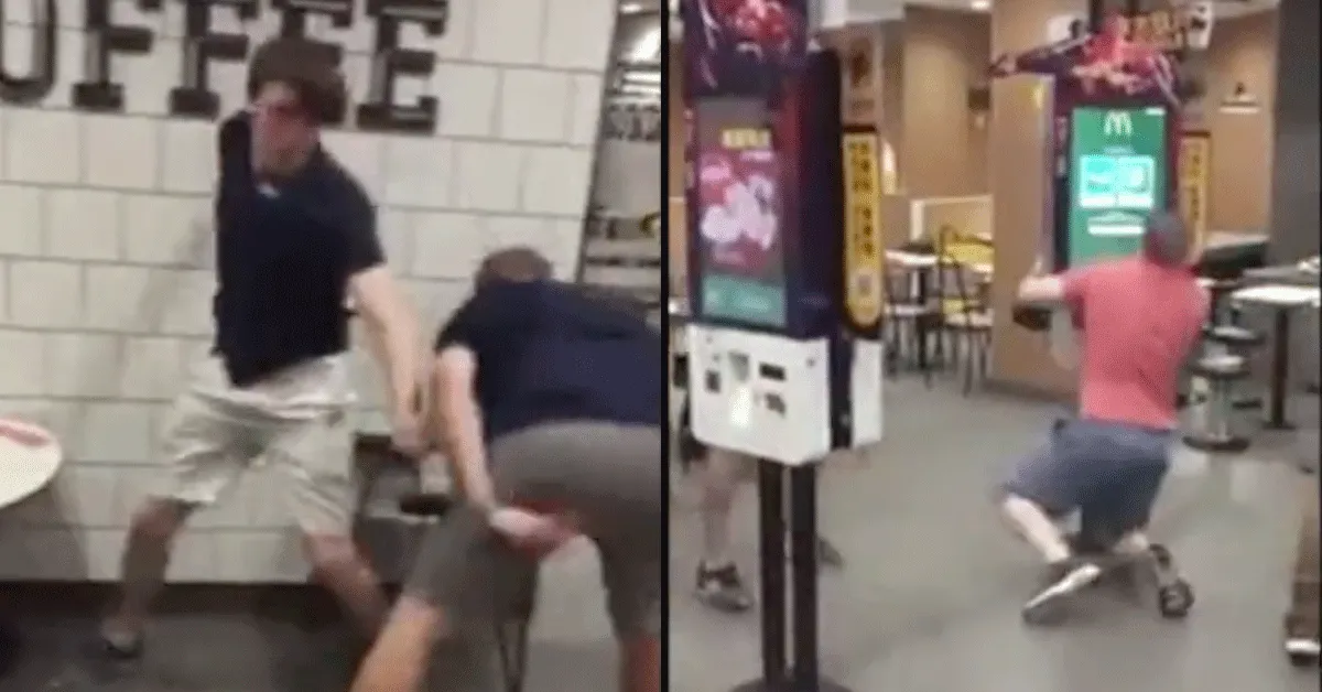 Student straft 2 kerels af in de Mac! 'Kijk die bril' (video)