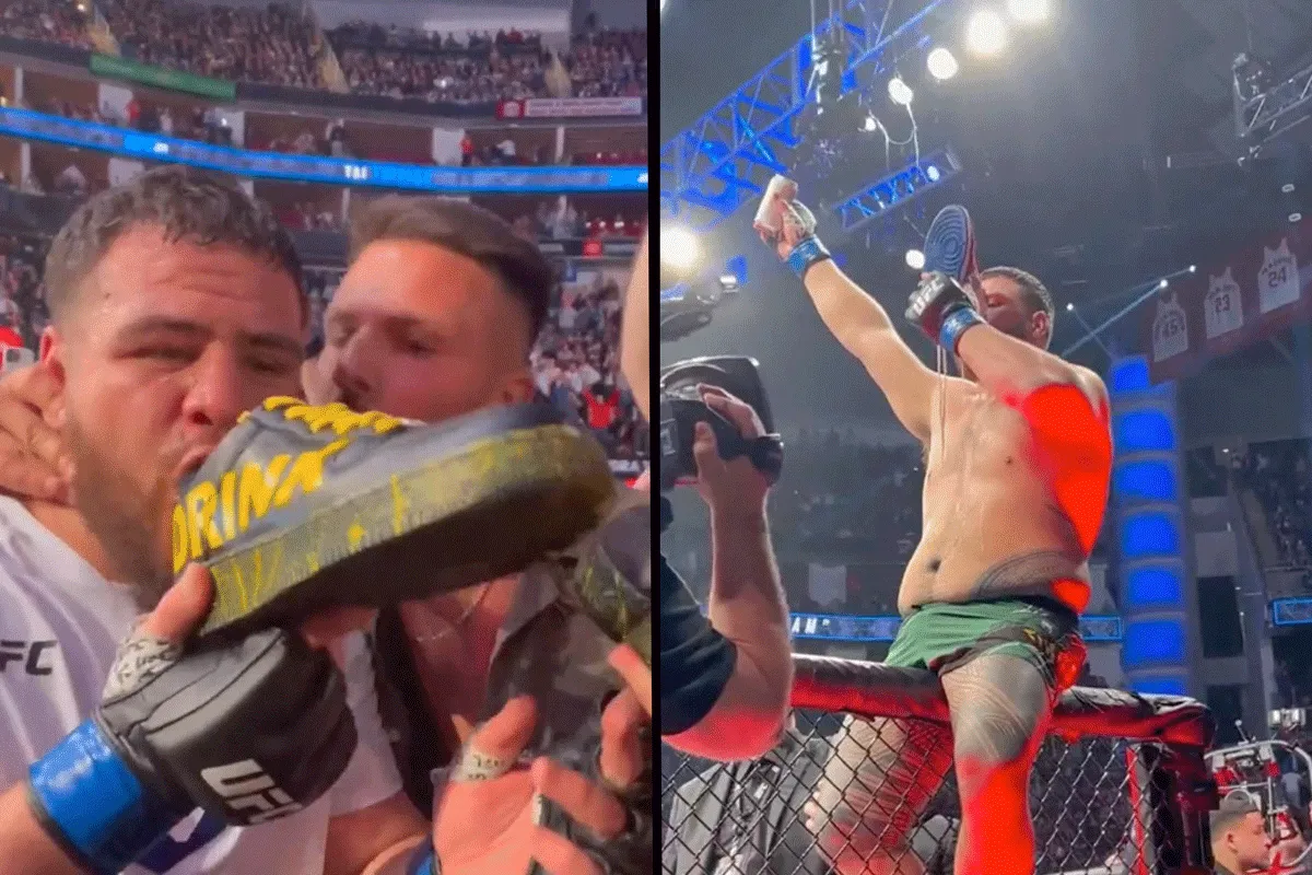 'Lekker fris!' UFC'er Tai drinkt bier sneakers leeg (video)