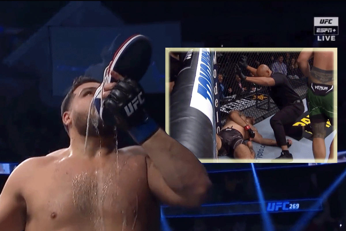 'Knotsgek!' UFC'er KO't rivaal, drinkt schoen leeg (video)