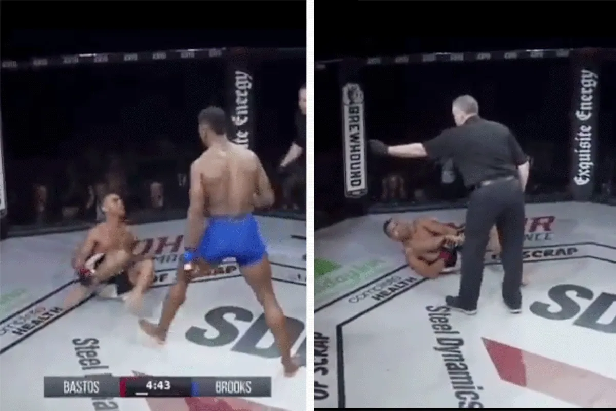 Bah! Kooivechter breekt been in 19 seconden gevecht (video)