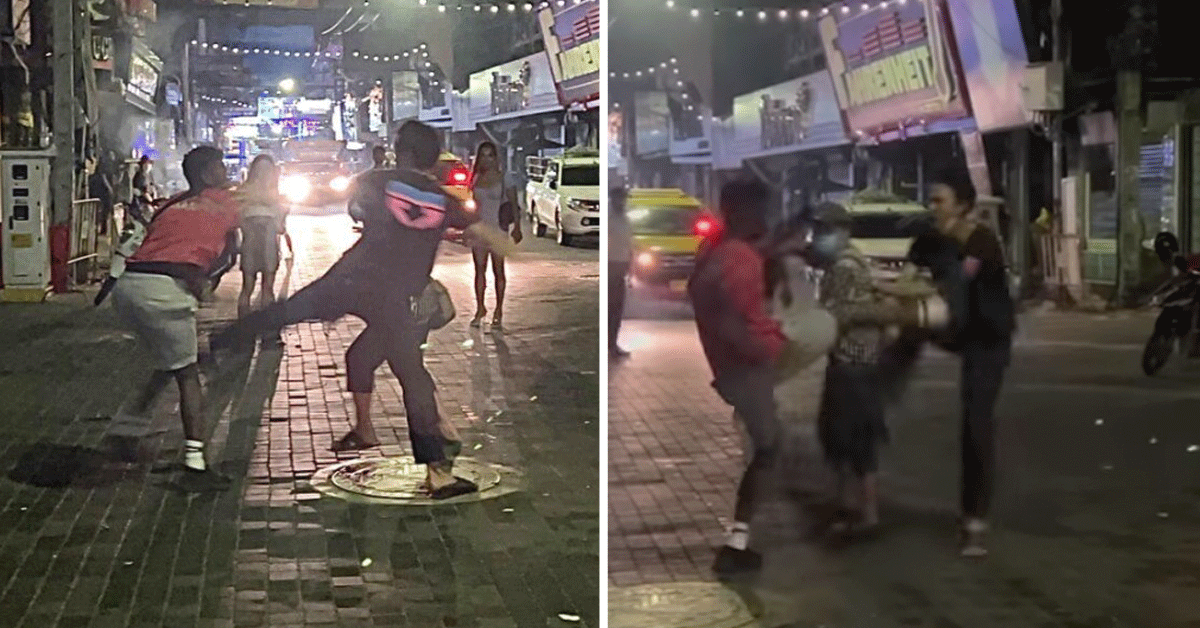 Opgefokte Thai's slaan toerist over straat! 'je begrijpt het niet' (video)
