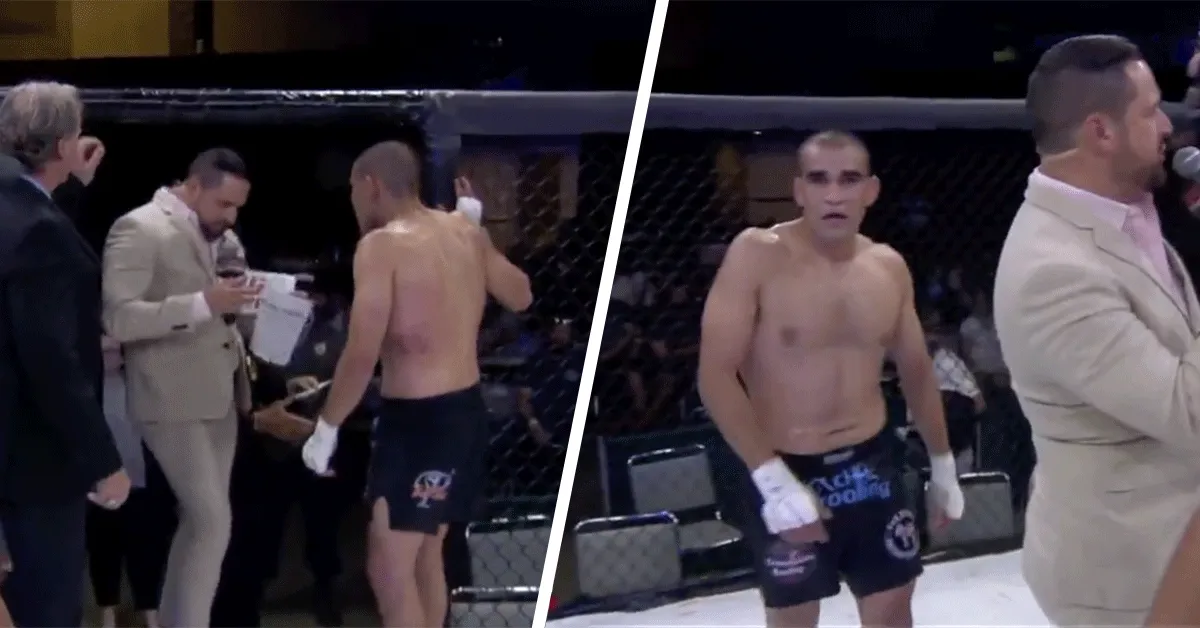 'Te erg dit!' Vechter zwaar genaaid door omroeper  (video)