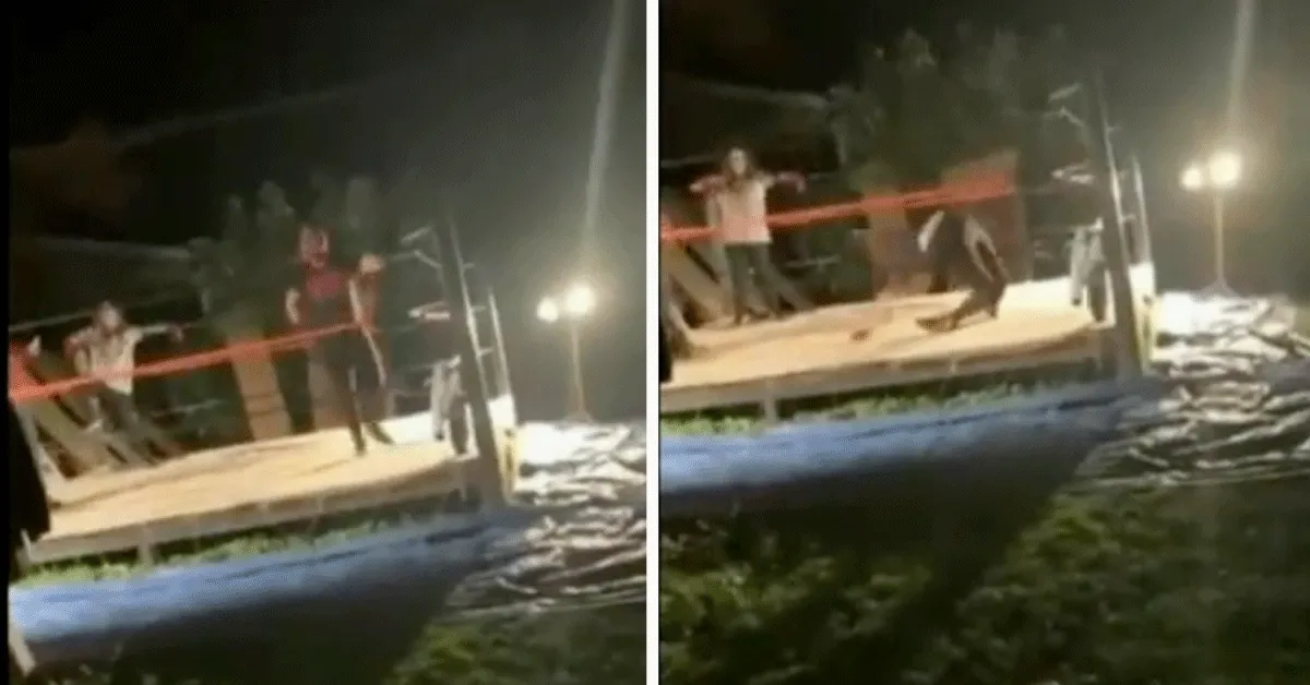 Kolere! Worstelaar breekt benen doormidden na salto poging (video)