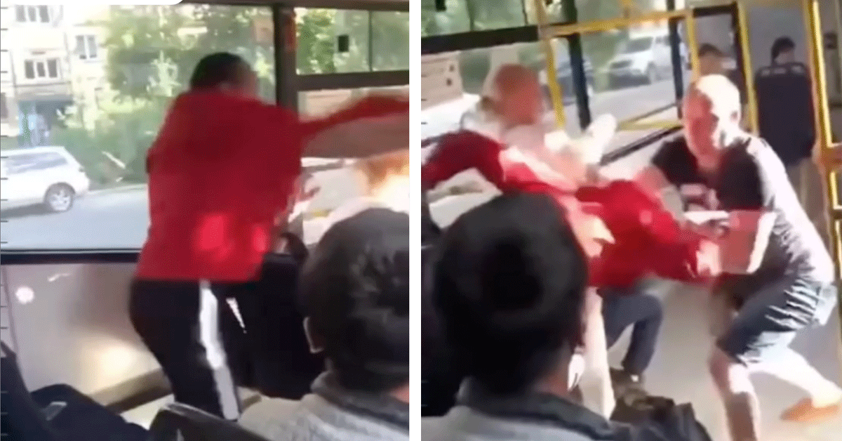 Lastige vent in bus aangepakt: 'Moet een kickbokser zijn' (video)