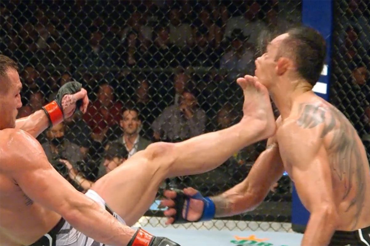 UFC'er Chandler sloopt rivaal Ferguson met ongelooflijke trap