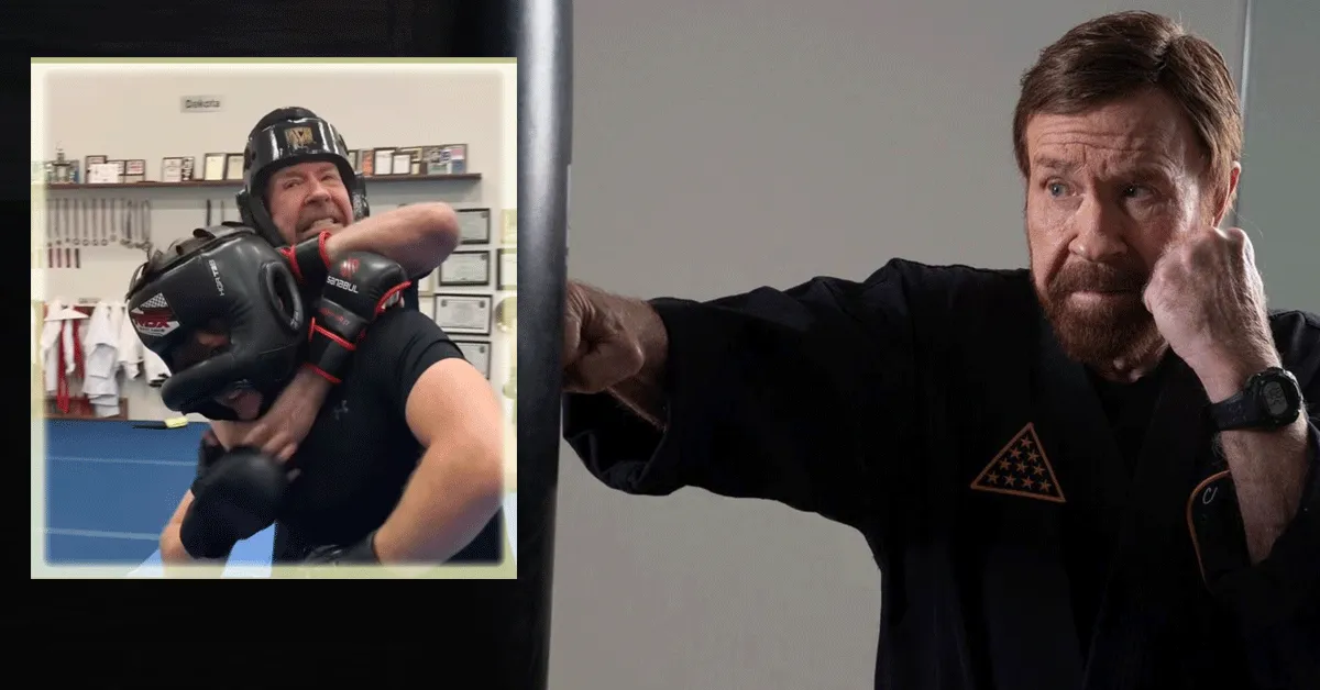 82-jarige Chuck Norris knokt er nog steeds op los (video)