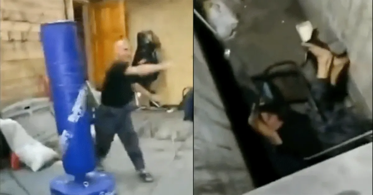 Dronken droppie verliest het van bokszak! 'De BOB' (video)