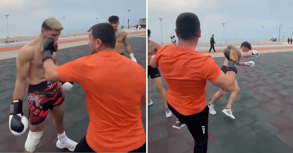 Kickbokser geklapt door coach na terugslaan! 'Flapdrol! (video)