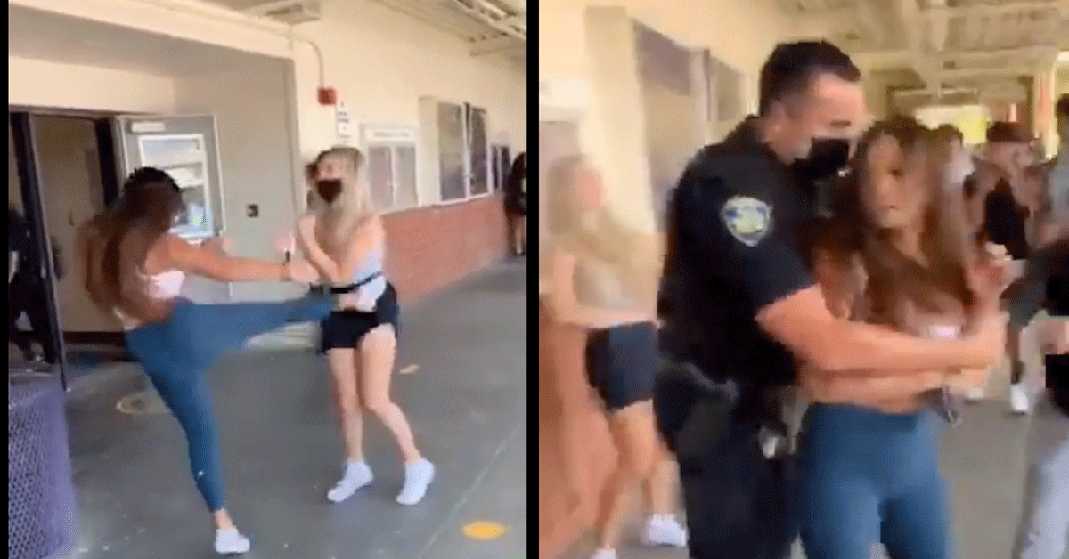 Politie grijpt in bij kickboks gevecht op school: Meisjes uit elkaar gehaald (video)