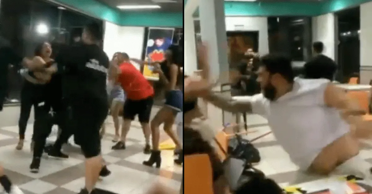 McDonalds vechtpartij loopt uit de hand! Kung Fu stijl (video)