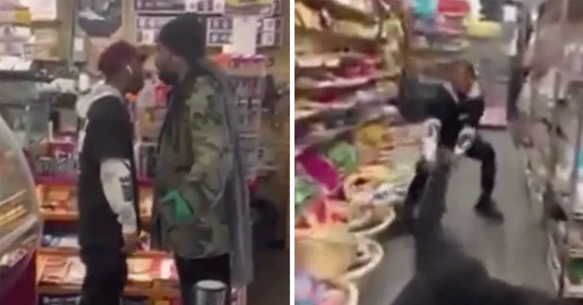 Lastige klant winkel uitgesleept! Moet hij maar luisteren' (video)