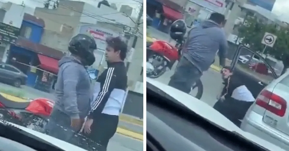 Biker slaat Uber ventje auto in! 'Houdt je waffel' (video)