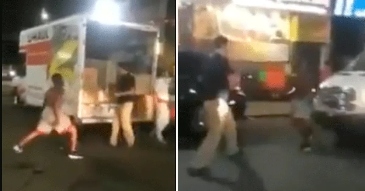 Klappen na uitdagen pakketbezorger! 'plat op z'n muil! (video)