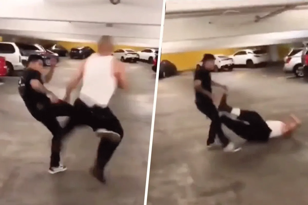 MMA-vechter sloopt nare gast in parkeergarage: 'Niet meer doen jongen' (video)