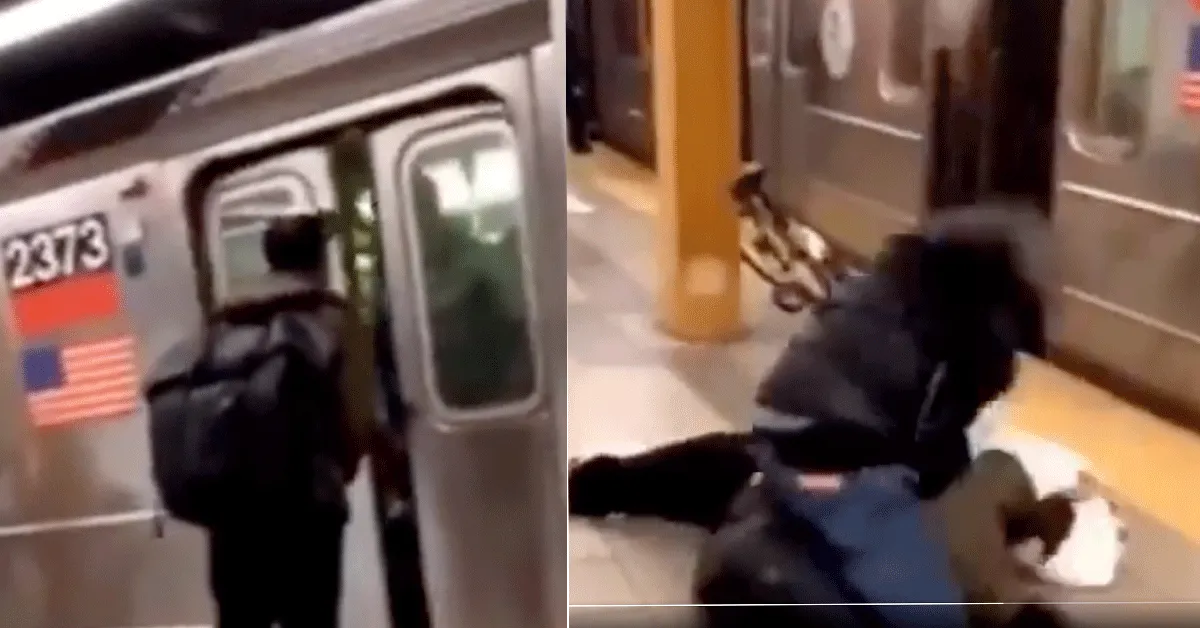 Spugende viezerik keihard afgestraft! 'Maak hem af' (video)