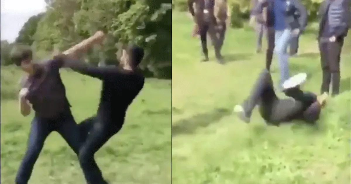 Slungel met super stootkracht slaat uitdager onderuit! 'Die rechtse directe' (video)