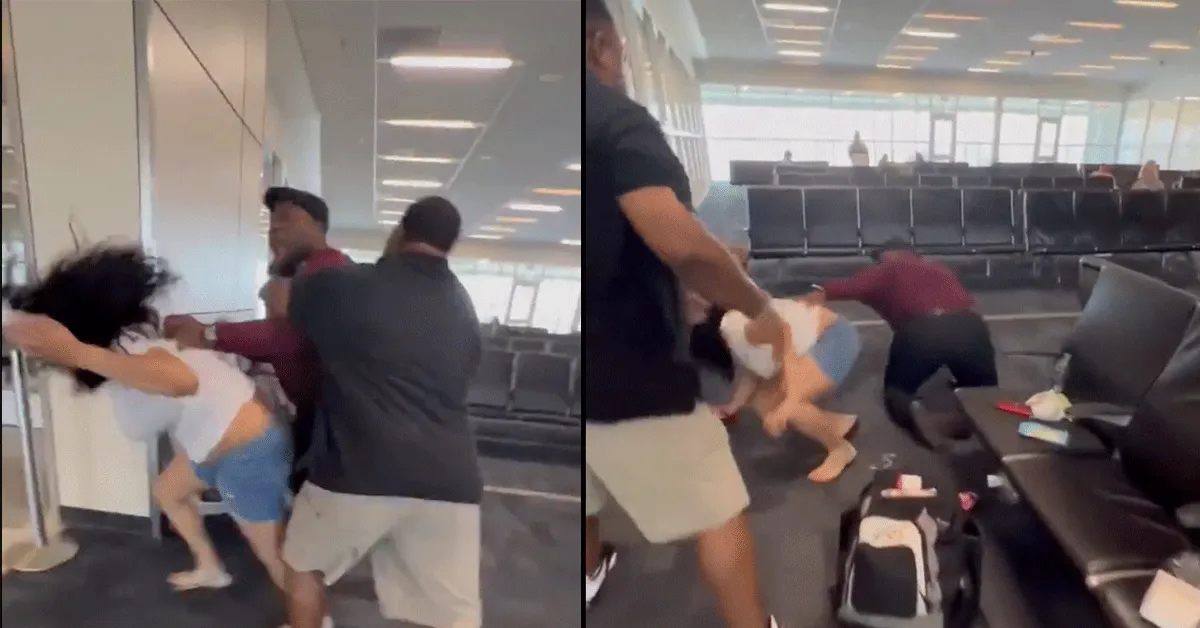 Kerel gaat los op vliegveld! 'Blijf uit mijn space' (video)