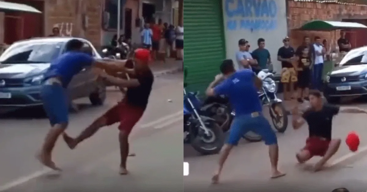 Straatkickbokser vangt fatale klap! 'Vuile kopschopper' (video)