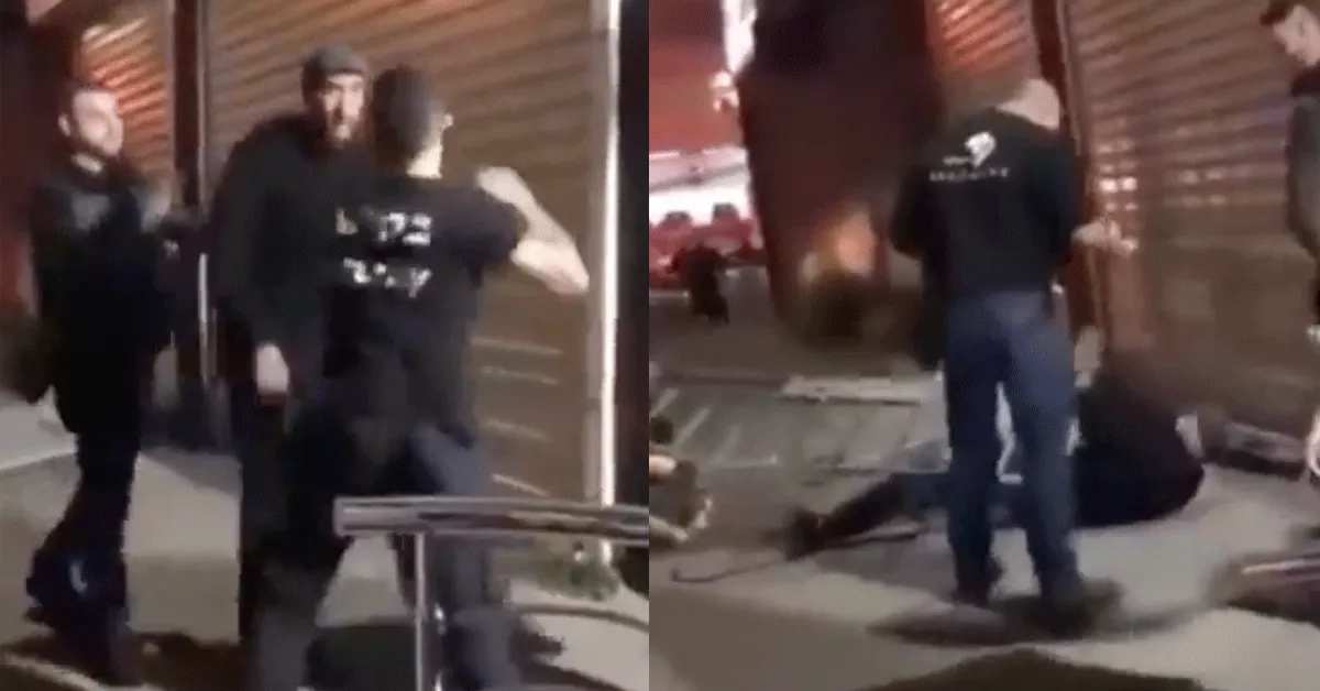 Uitsmijters slaan kopstoter aan puin! 'Allen voor 1' (video)