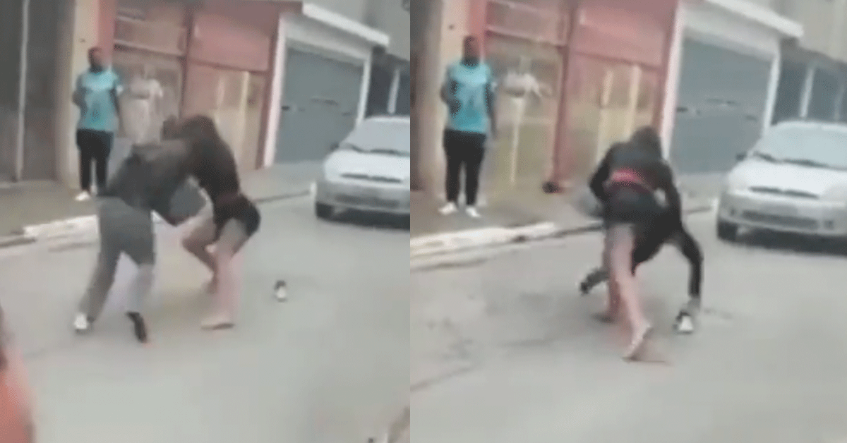 Straatrover geklapt door vechtdame! 'Hier die tas' (video)