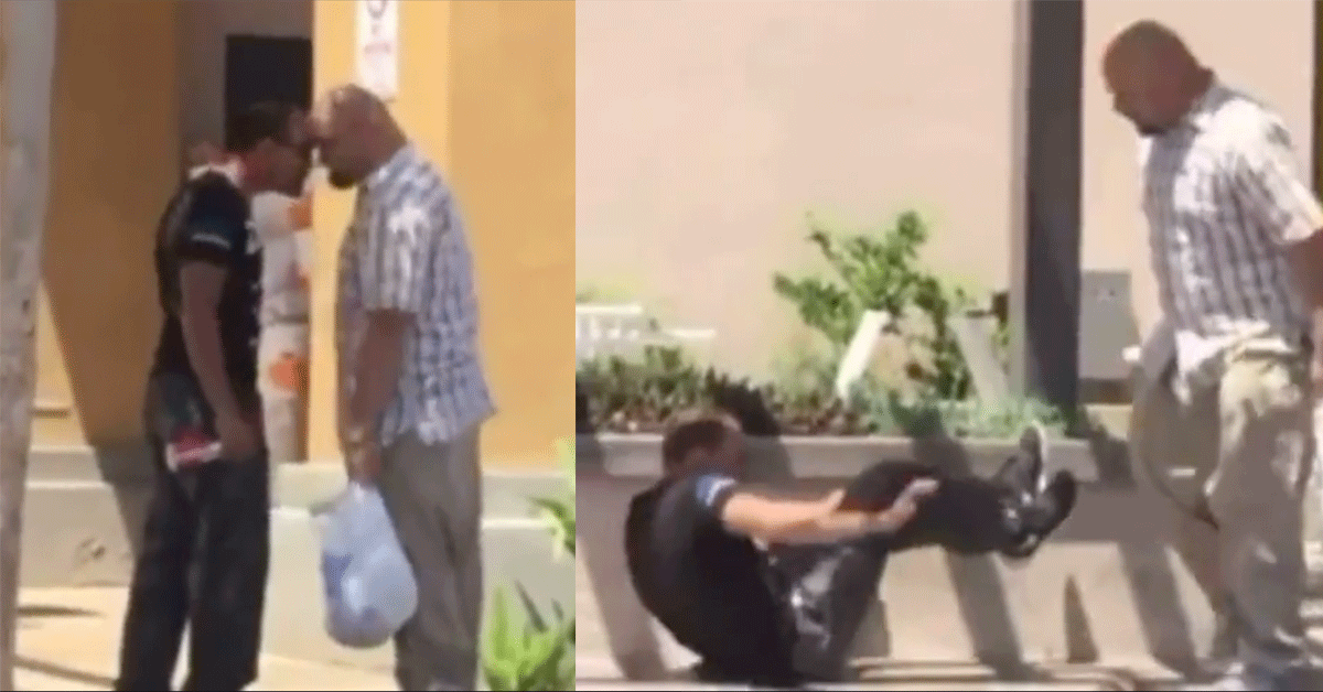 Man slaat lastig ventje 'KO' tijdens rondje winkelen   (video)