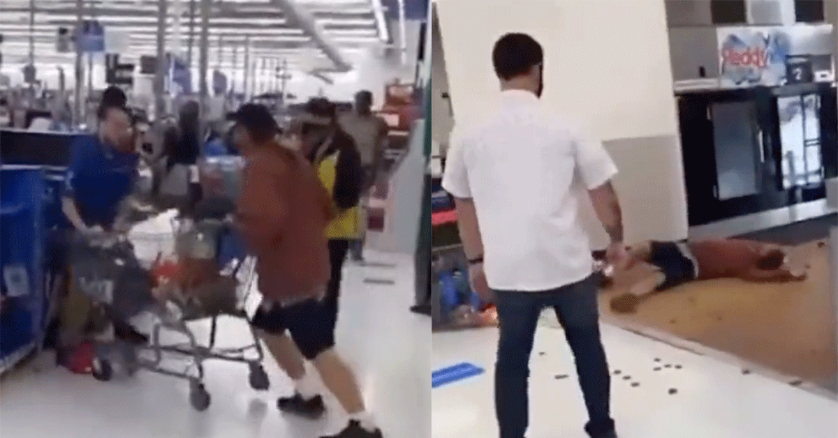 Meisje slaat lastige kerel in supermarkt onderuit! 'Hij begon' (video)