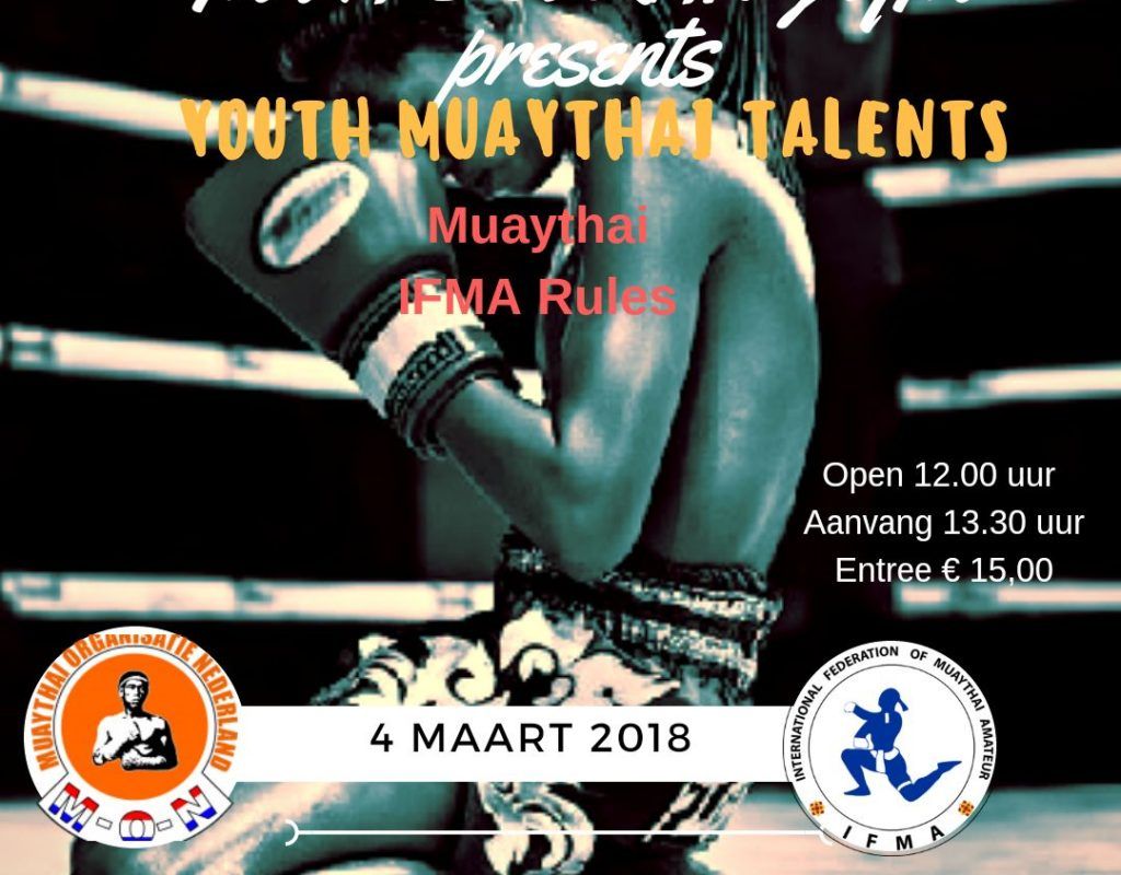 Doe mee aan de "Youth Muaythai Talents" op 4 maart 2018