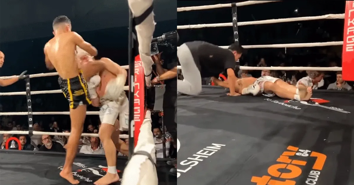 Brute knie KO! Kickboks clash eindigt vlot (video)
