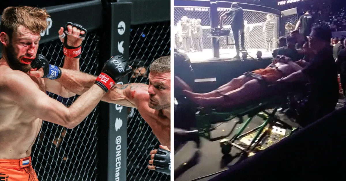 De Ridder na zware 'KO' op brancard de kooi uit! Verliest titel (video)