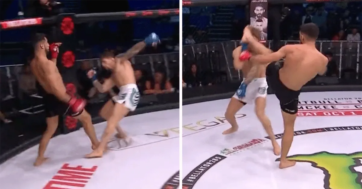 Asael Adjoudj headkicked Jordan Barton knock-out | Bellator 285