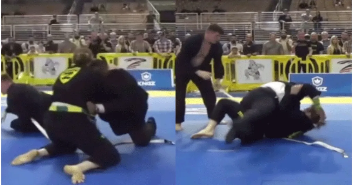 Gewurgde BJJ vechter valt scheids aan in wedstrijd | video