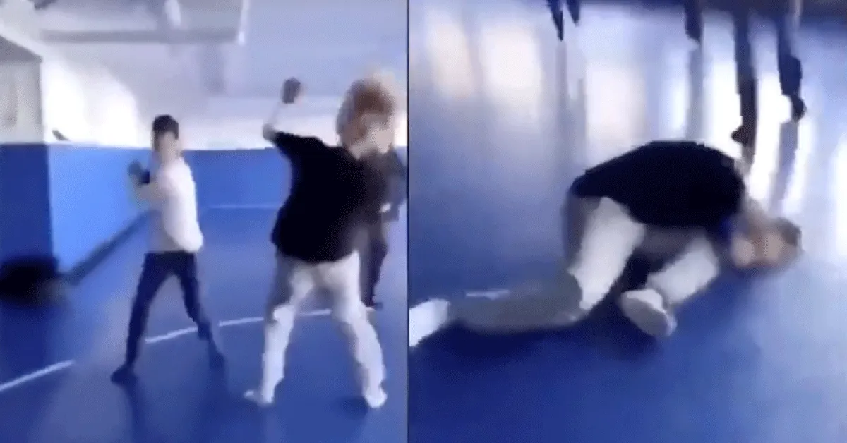 'Bekfist op je smoel!' Ruzie uitgevochten in strijder stijl | video