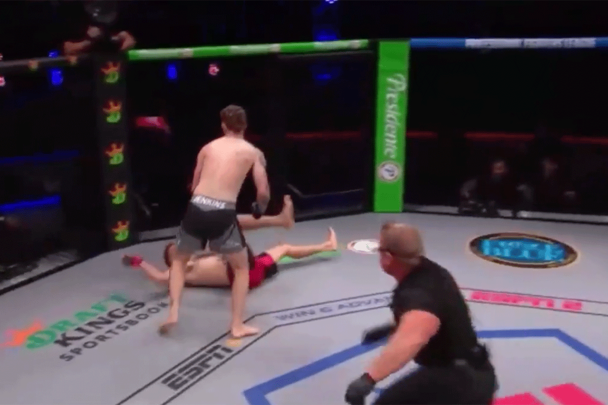 Vliegende 'KO'! Dodelijke knie in MMA-gevecht (video)